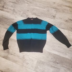 Black and teal rugged sweater